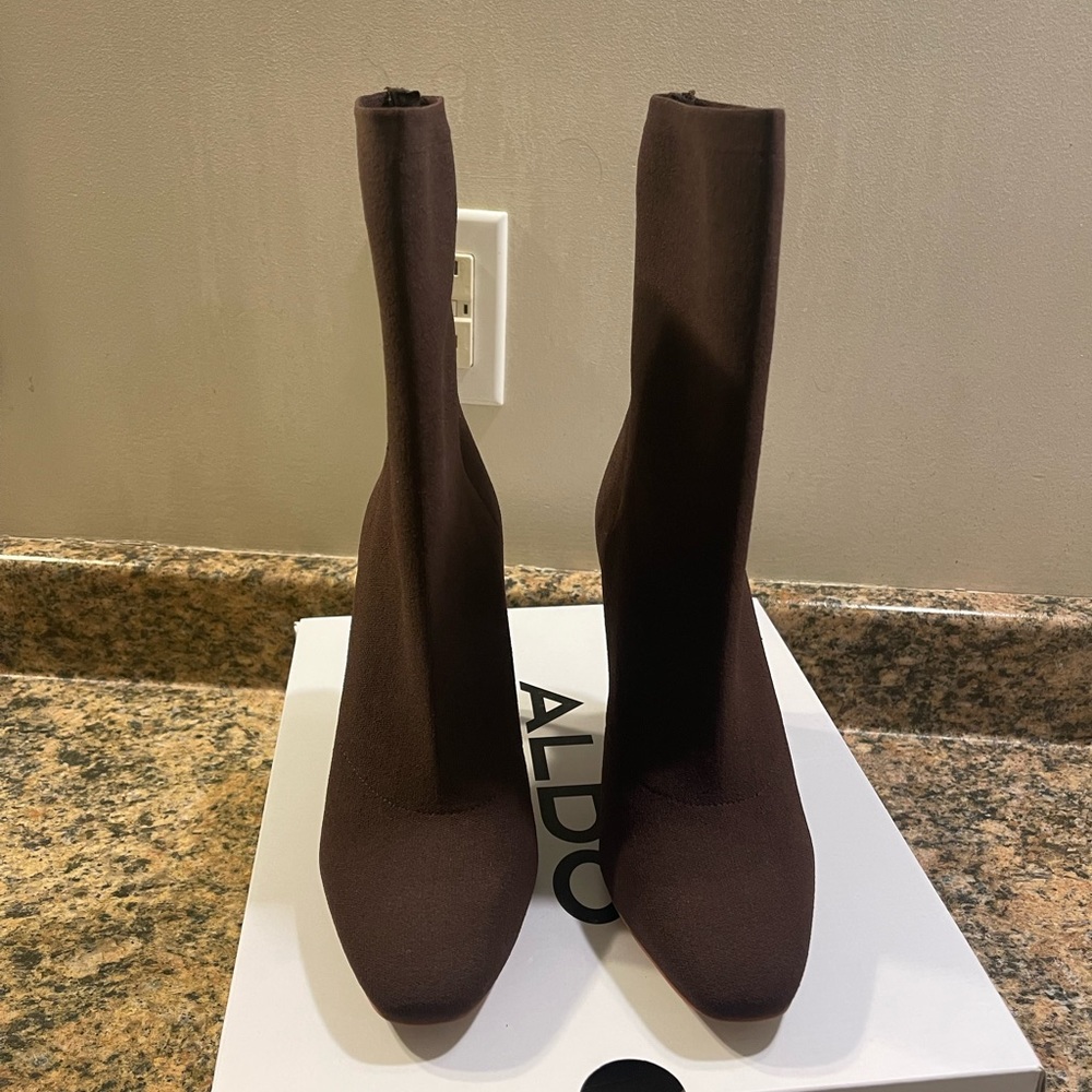 Burgundy heeled boots